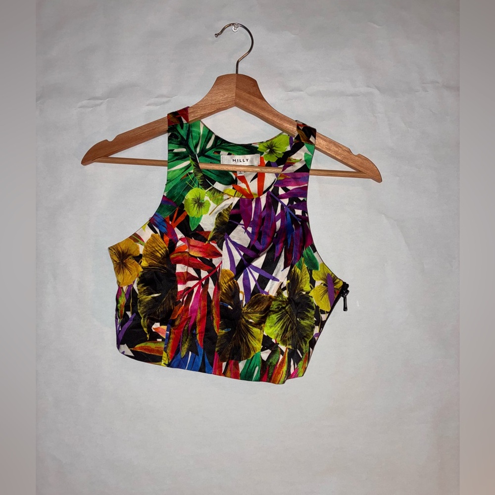 Milly Multicolor Floral Crop Top Petite Women’s